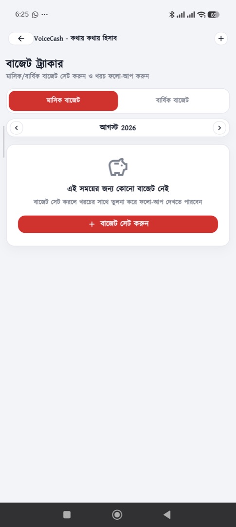 বাজেট — মাসের খরচের সীমা